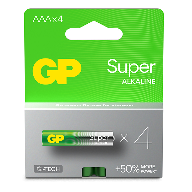 GP BATTERI AAA LR3 4-PK