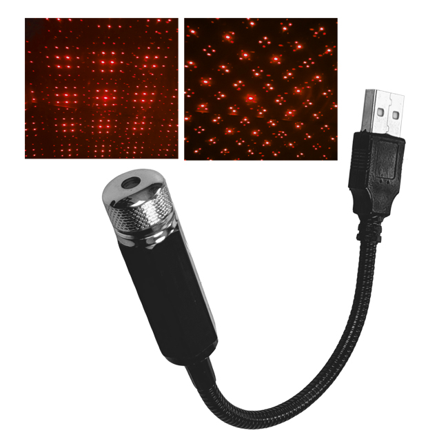 STJERNEHIMMEL FOR BIL 12V LED RØD
