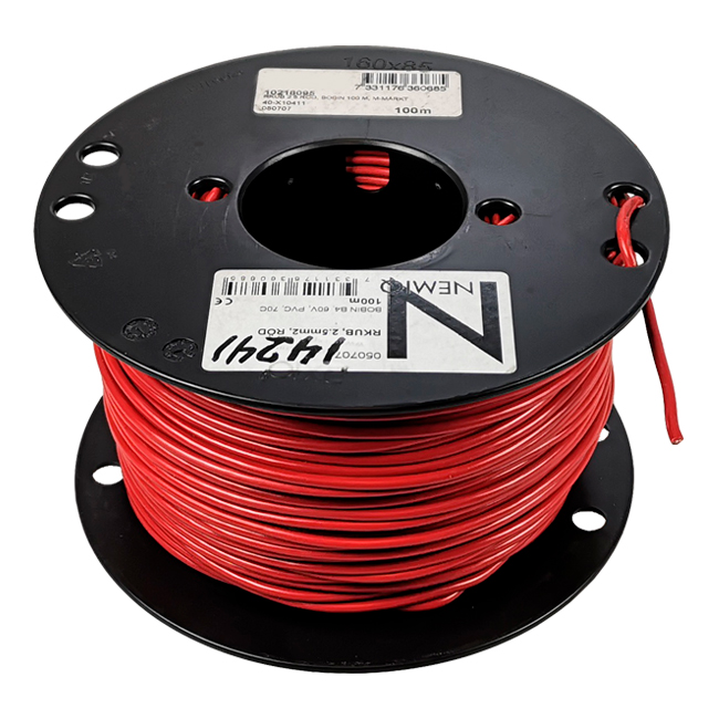 EL-KABEL 1 X 2,5 KV RØD